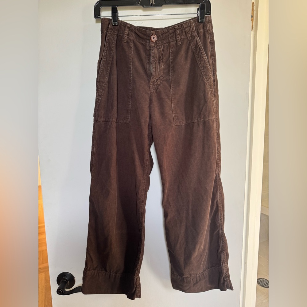 Velvet by Graham & Spencer Vera cropped corduroy pants- dark brown size 4 - Picture 5 of 6